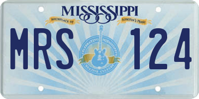 MS license plate MRS124