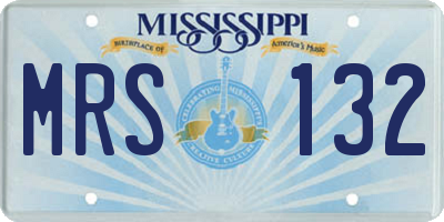 MS license plate MRS132