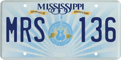 MS license plate MRS136