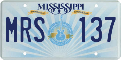 MS license plate MRS137