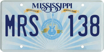 MS license plate MRS138