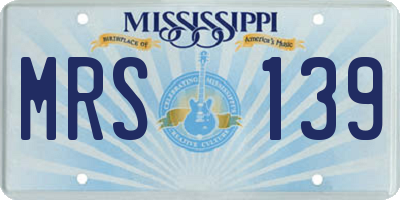 MS license plate MRS139