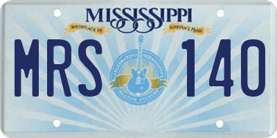 MS license plate MRS140