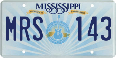MS license plate MRS143