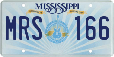 MS license plate MRS166