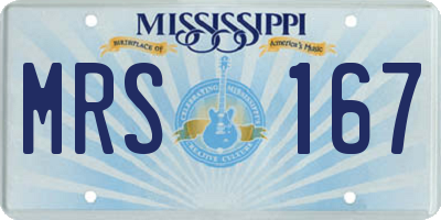 MS license plate MRS167