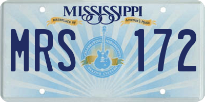 MS license plate MRS172