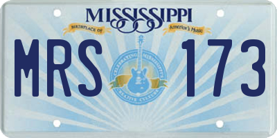 MS license plate MRS173