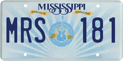 MS license plate MRS181