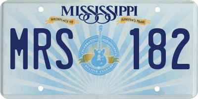 MS license plate MRS182