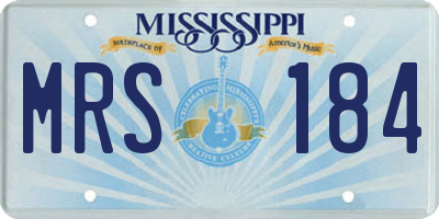 MS license plate MRS184