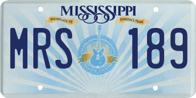 MS license plate MRS189