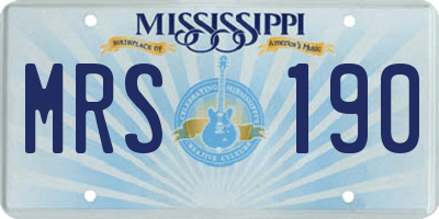 MS license plate MRS190