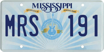 MS license plate MRS191