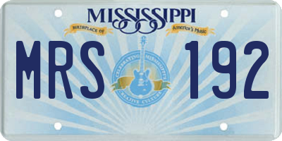 MS license plate MRS192