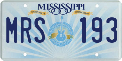MS license plate MRS193