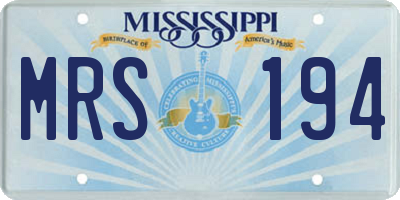 MS license plate MRS194