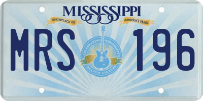 MS license plate MRS196