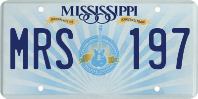 MS license plate MRS197