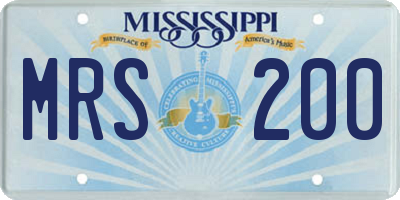 MS license plate MRS200