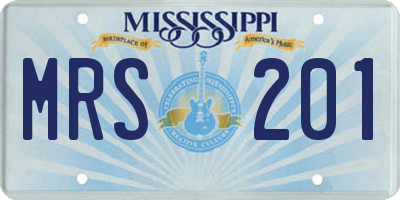 MS license plate MRS201