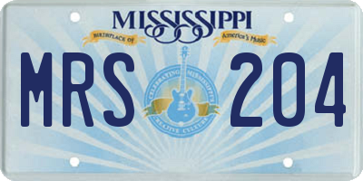 MS license plate MRS204