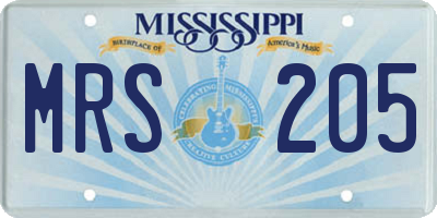 MS license plate MRS205