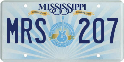 MS license plate MRS207