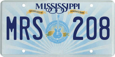 MS license plate MRS208