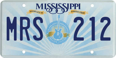 MS license plate MRS212
