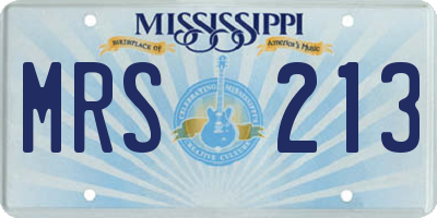 MS license plate MRS213
