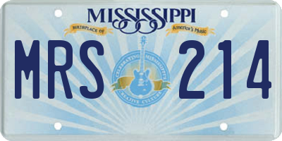 MS license plate MRS214