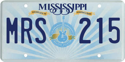 MS license plate MRS215