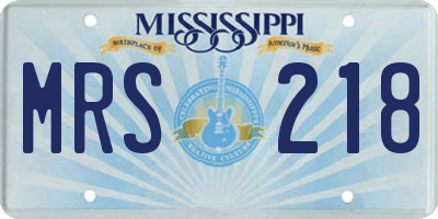 MS license plate MRS218