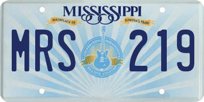 MS license plate MRS219
