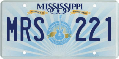MS license plate MRS221