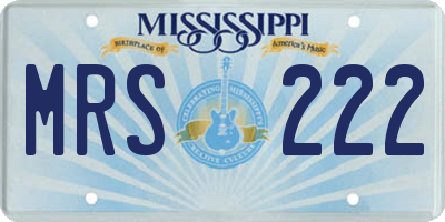 MS license plate MRS222