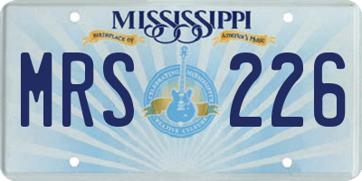 MS license plate MRS226