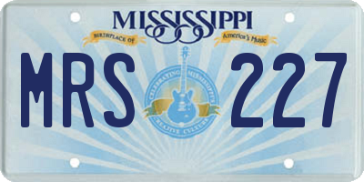MS license plate MRS227