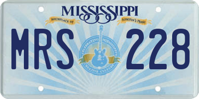 MS license plate MRS228