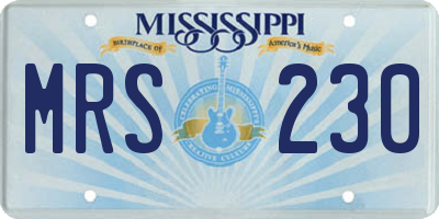 MS license plate MRS230