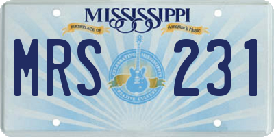 MS license plate MRS231