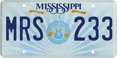 MS license plate MRS233