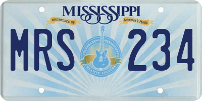 MS license plate MRS234