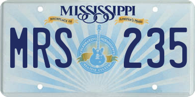 MS license plate MRS235