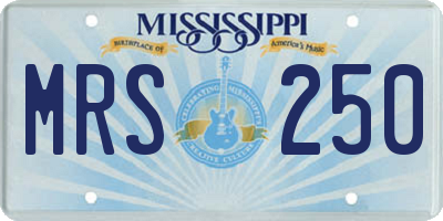 MS license plate MRS250