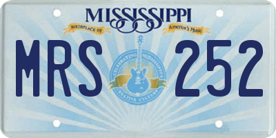MS license plate MRS252