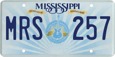 MS license plate MRS257