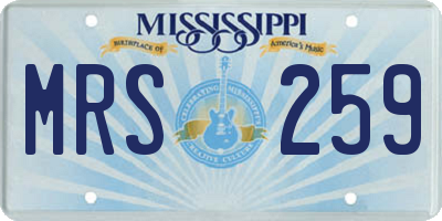 MS license plate MRS259