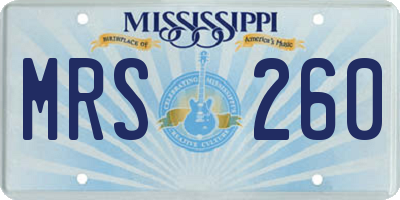 MS license plate MRS260